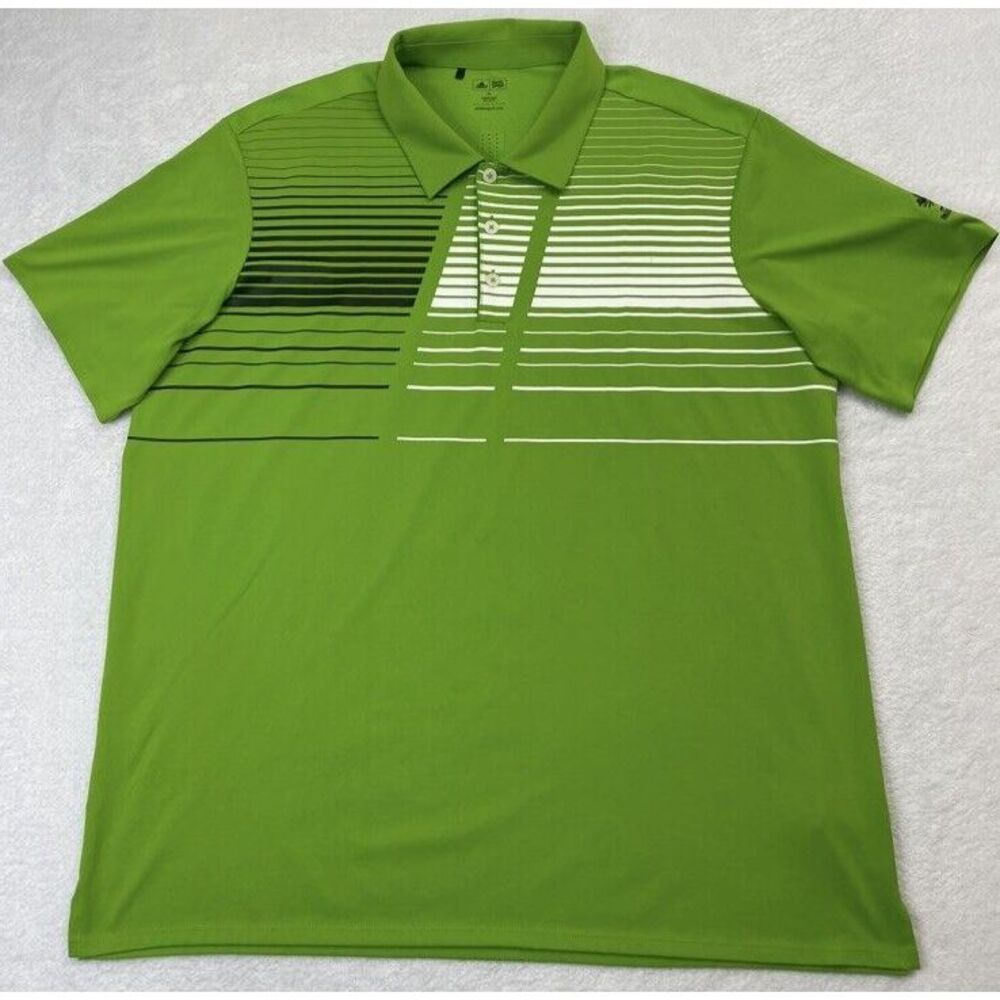 Adidas Adizero Golf Lime Green Performance Men Polo SS XL - Mission Hills GC